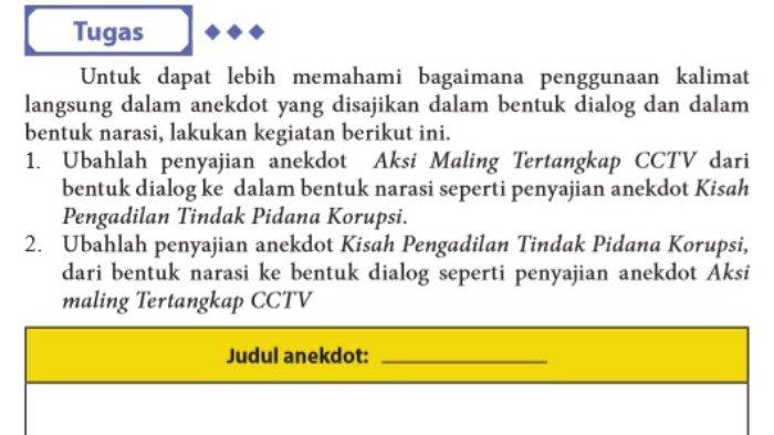 Kunci Jawaban Bahasa Indonesia Kelas 10 Halaman 99: Mengubah Penyajian Anekdot